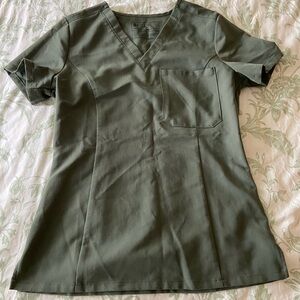 Figs Slim Catrina one pocket scrub top XS moss